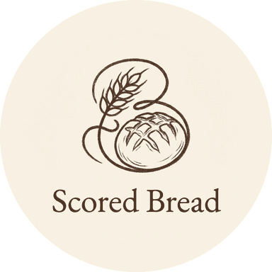 Scored Bread logo: a hand-drawn wheat stalk and scored loaf