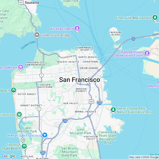 Stylized neighborhood map of the pickup area